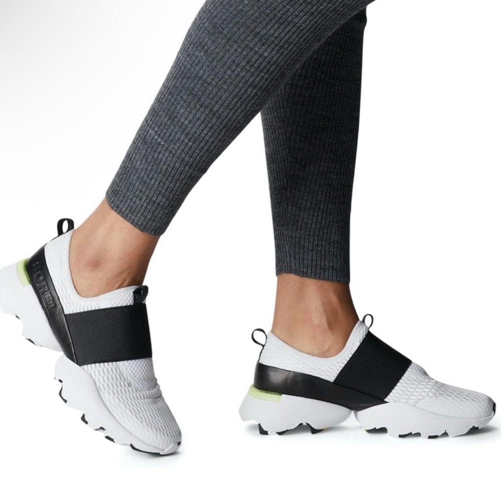 Women's Black and White Slip-On Sneakers